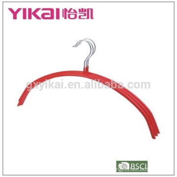 Top sale thick PVC metal shirt clothes hanger with bend camber